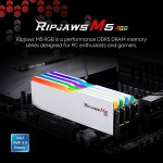 خرید رم G.Skill Ripjaws M5 RGB DDR5 - ظرفیت 32 گیگابایت - پک دوتایی - مدل Intel XMP - سرعت 6000 مگاهرتز - CL36 - سفید